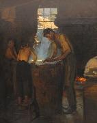 Peder Severin Kroyer Italienske landsbyhattemagere Spain oil painting artist